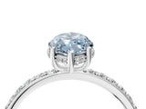 White gold Fancy Blue Marquise Cut Diamond Solitaire Ring with Pavé Band and Hidden Halo_36