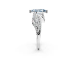 White gold Fancy Blue Marquise Cut Diamond Solitaire Ring with Prong Setting and Twisted Pavé Band_14