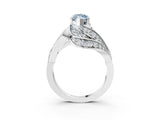 White gold Fancy Blue Marquise Cut Diamond Solitaire Ring with Prong Setting and Twisted Pavé Band_15