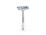 White gold Fancy Blue Marquise Cut Diamond Solitaire Ring with Round  Pavé Band and Four-Prong Setting_62