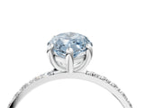 White gold Fancy Blue Marquise Cut Diamond Solitaire Ring with Round  Pavé Band and Prong Setting_138
