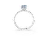 White gold Fancy Blue Marquise Cut Diamond Solitaire Ring with Round  Pavé Band and Prong Setting_138
