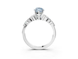 White gold Fancy Blue Marquise Cut Diamond Solitaire Ring with Side Stones and Four-Prong Setting_106
