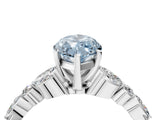 White gold Fancy Blue Marquise Cut Diamond Solitaire Ring with Side Stones and Four-Prong Setting_108