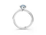 White gold Fancy Blue Marquise Cut Diamond Solitaire Ring with Six-Prong Setting and Classic Band_289