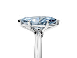 White gold Fancy Blue Marquise Cut Diamond Solitaire Ring with Six-Prong Setting and Classic Band_297