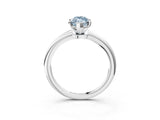 White gold Fancy Blue Marquise Cut Diamond Solitaire Ring with Six-Prong Setting and Classic Band_301