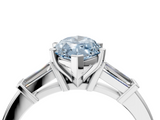 White gold Fancy Blue Marquise  Cut Diamond Solitaire Ring with Tapered Baguette Accents and Four-Prong Setting_98