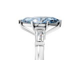 White gold Fancy Blue Marquise  Cut Diamond Solitaire Ring with Tapered Baguette Accents and Four-Prong Setting_99