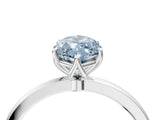 White gold Fancy Blue Marquise Cut Diamond Solitaire Ring with Thin Band and Prong Setting_39