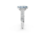 White gold Fancy Blue Marquise Cut Diamond Solitaire Ring with Three-Row Pavé Band and Four-Prong Setting_51