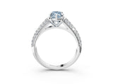 White gold Fancy Blue Marquise Cut Diamond Solitaire Ring with Three-Row Pavé Band and Four-Prong Setting_52