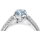 White gold Fancy Blue Marquise Cut Diamond Solitaire Ring with Three-Row Pavé Band and Four-Prong Setting_53