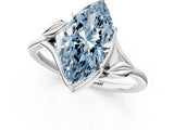 White gold Fancy Blue Marquise Cut Diamond Solitaire Ring with Twist Band and Four-Prong Setting_148