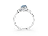 White gold Fancy Blue Marquise Cut Diamond Solitaire Ring with Twist Band and Four-Prong Setting_149