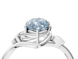 White gold Fancy Blue Marquise Cut Diamond Solitaire Ring with Twist Band and Four-Prong Setting_150