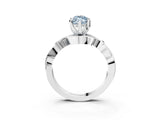 White gold Fancy Blue Marquise Cut Diamond Solitaire Ring with Twisted Band and Prong Setting_340