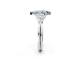 White gold Fancy Blue Marquise Cut Diamond Solitaire Twist Band Prong Setting Ring_81
