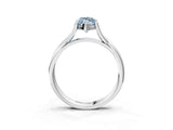 White gold Fancy Blue Marquise Cut Diamond Solitaire Twist Band Prong Setting Ring_83