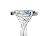 White gold Fancy Blue Marquise Cut Diamond Solitaire Twist Band Prong Setting Ring_84