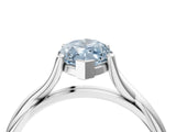 White gold Fancy Blue Marquise Cut Diamond Solitaire Twist Band Prong Setting Ring_84