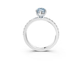 White gold Fancy Blue Marquise  Cut Diamond Solitaire with Pave Band and Four-Prong Setting 3