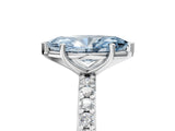 White gold Fancy Blue Marquise  Cut Diamond Solitaire with Pave Band and Four-Prong Setting 5