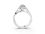 White gold Fancy Blue Marquise Cut Diamond Split Shank Halo Ring with Four-Prong Setting_71