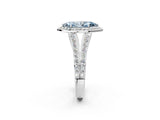 White gold Fancy Blue Marquise Cut Diamond Split Shank Halo Ring with Four-Prong Setting_84
