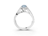 White gold Fancy Blue Marquise Cut Diamond Split Shank Halo Ring with Four-Prong Setting_85