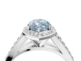 White gold Fancy Blue Marquise Cut Diamond Split Shank Halo Ring with Four-Prong Setting_86