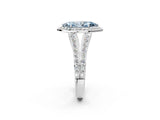 White gold Fancy Blue Marquise Cut Diamond Split Shank Halo Ring with Four-Prong Setting_96