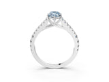White gold Fancy Blue Marquise Cut Diamond Split Shank Pavé Engagement Ring with Four-Prong Setting_97