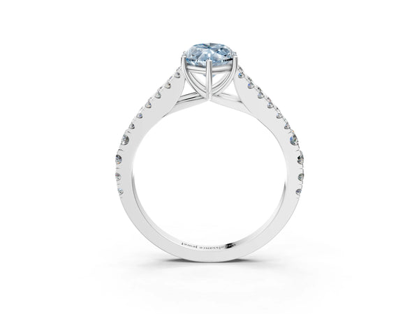 Platinum Marquise Graduated Split Shank Engagement Ring Setting for Fancy Blue Center