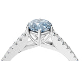 White gold Fancy Blue Marquise Cut Diamond Split Shank Pavé Engagement Ring with Four-Prong Setting_98