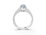 White gold Fancy Blue Marquise Cut Diamond Split Shank Ring with Pavé Band and Four-Prong Setting_100