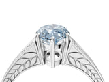White gold Fancy Blue Marquise Cut Diamond Split Shank Ring with Pavé Band and Four-Prong Setting_101