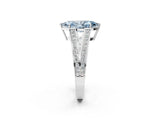 White gold Fancy Blue Marquise Cut Diamond Split Shank Ring with Pavé Band and Four-Prong Setting_99