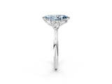 White gold Fancy Blue Marquise Cut Diamond Three-Stone Ring with Pear  Side Stones and Prong Setting_139