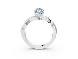 White gold Fancy Blue Marquise  Cut Diamond Twist Band Solitaire with Prong Setting_41