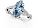 White gold Fancy Blue Marquise  Cut Diamond Twisted Band Engagement Ring with Prong Setting_4
