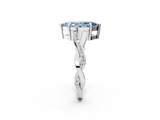 White gold Fancy Blue Marquise  Cut Diamond Twisted Band Engagement Ring with Prong Setting_5