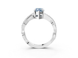 White gold Fancy Blue Marquise  Cut Diamond Twisted Band Engagement Ring with Prong Setting_6