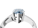 White gold Fancy Blue Marquise  Cut Diamond Twisted Band Engagement Ring with Prong Setting_7