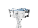 White gold Fancy Blue Marquise  Cut Diamond Twisted Band Engagement Ring with Prong Setting_8