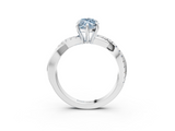 White gold Fancy Blue Marquise  Cut Diamond Twisted Band with Pavé Setting and Four-Prong Setting_60