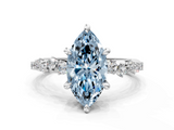 White gold Fancy Blue Marquise  Cut Diamond Vine Band with Four-Prong Setting_111