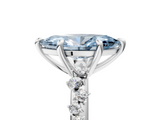 White gold Fancy Blue Marquise  Cut Diamond Vine Band with Four-Prong Setting_112