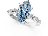 White gold Fancy Blue Marquise  Cut Diamond Vine Band with Four-Prong Setting_112