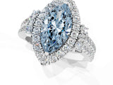White gold Fancy Blue Marquise  Cut Double Halo Diamond Engagement Ring with Pave Band and Four-Prong Setting_55
